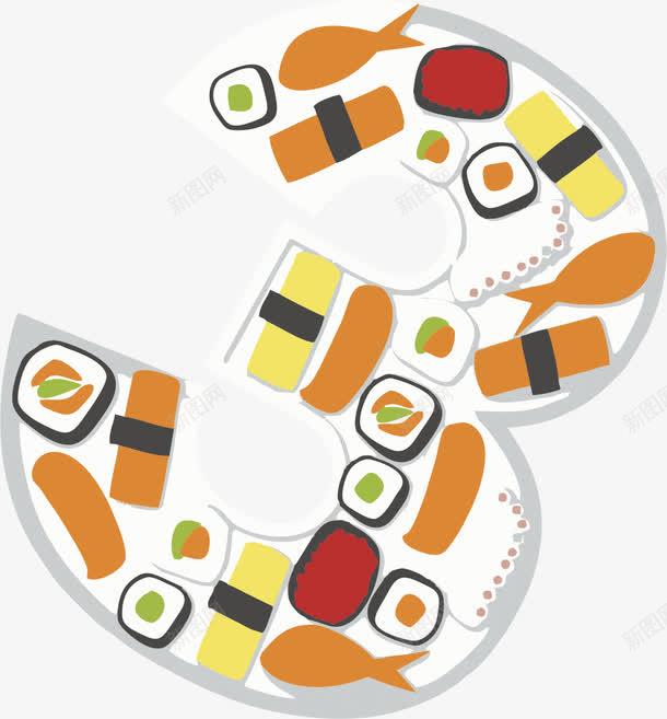 卡通美食创意数字3高清素材 点亮网页与电商设计的活力元素